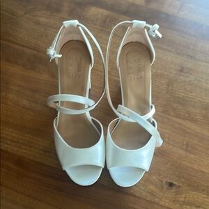 Naturalizer “Melody” Ivory Heels with Ankle Straps - NEW